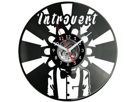 Introvert Vinyl Zegar Ścienny Płyta Winylowa Nowoczesny Dekoracyjny Na Prezent Urodziny