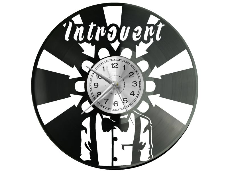 Introvert Vinyl Zegar Ścienny Płyta Winylowa Nowoczesny Dekoracyjny Na Prezent Urodziny