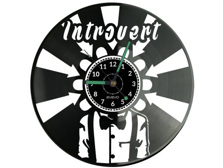 Introvert Vinyl Zegar Ścienny Płyta Winylowa Nowoczesny Dekoracyjny Na Prezent Urodziny