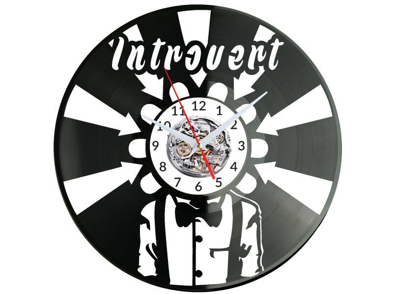 Introvert Vinyl Zegar Ścienny Płyta Winylowa Nowoczesny Dekoracyjny Na Prezent Urodziny