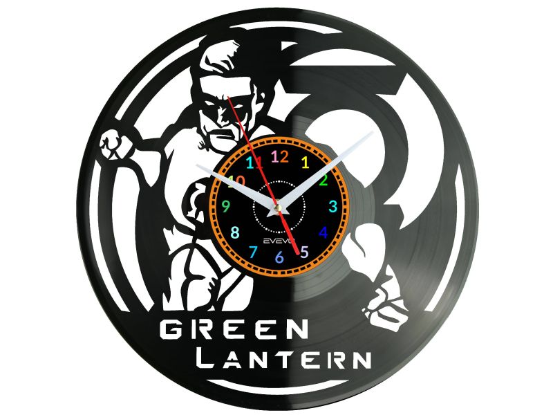 Green Lantern Vinyl Zegar Ścienny Płyta Winylowa Nowoczesny Dekoracyjny Na Prezent Urodziny