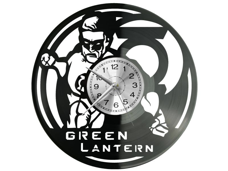 Green Lantern Vinyl Zegar Ścienny Płyta Winylowa Nowoczesny Dekoracyjny Na Prezent Urodziny