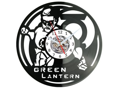 Green Lantern Vinyl Zegar Ścienny Płyta Winylowa Nowoczesny Dekoracyjny Na Prezent Urodziny