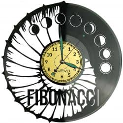 Fibonacci Spiral Vinyl Zegar Ścienny Płyta Winylowa Nowoczesny Dekoracyjny Na Prezent Urodziny