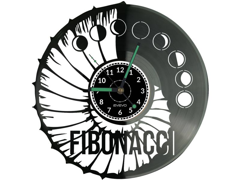 Fibonacci Spiral Vinyl Zegar Ścienny Płyta Winylowa Nowoczesny Dekoracyjny Na Prezent Urodziny