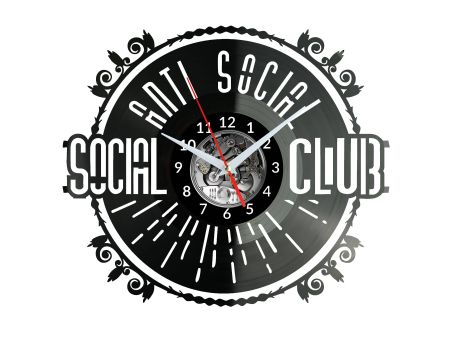 Anti Social Social Club Vinyl Zegar Ścienny Płyta Winylowa Nowoczesny Dekoracyjny Na Prezent Urodziny