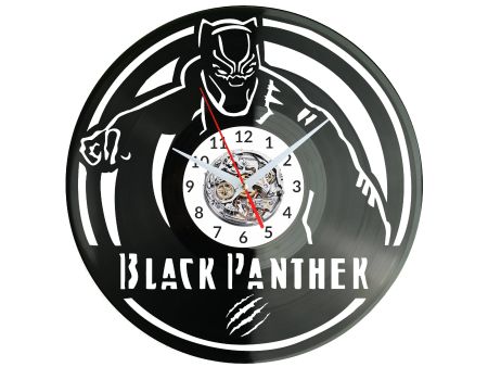 Black Panther Vinyl Zegar Ścienny Płyta Winylowa Nowoczesny Dekoracyjny Na Prezent Urodziny