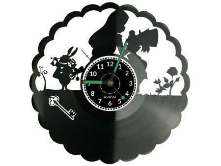 Alice's Adventures in Wonderland  Vinyl Zegar Ścienny Płyta Winylowa Nowoczesny Dekoracyjny Na Prezent Urodziny