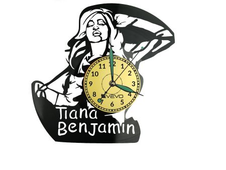 Tiana Benjamin Vinyl Zegar Ścienny Płyta Winylowa Nowoczesny Dekoracyjny Na Prezent Urodziny