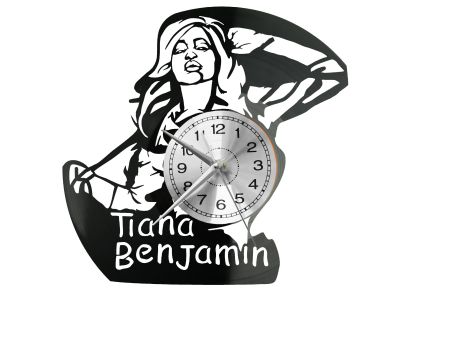 Tiana Benjamin Vinyl Zegar Ścienny Płyta Winylowa Nowoczesny Dekoracyjny Na Prezent Urodziny