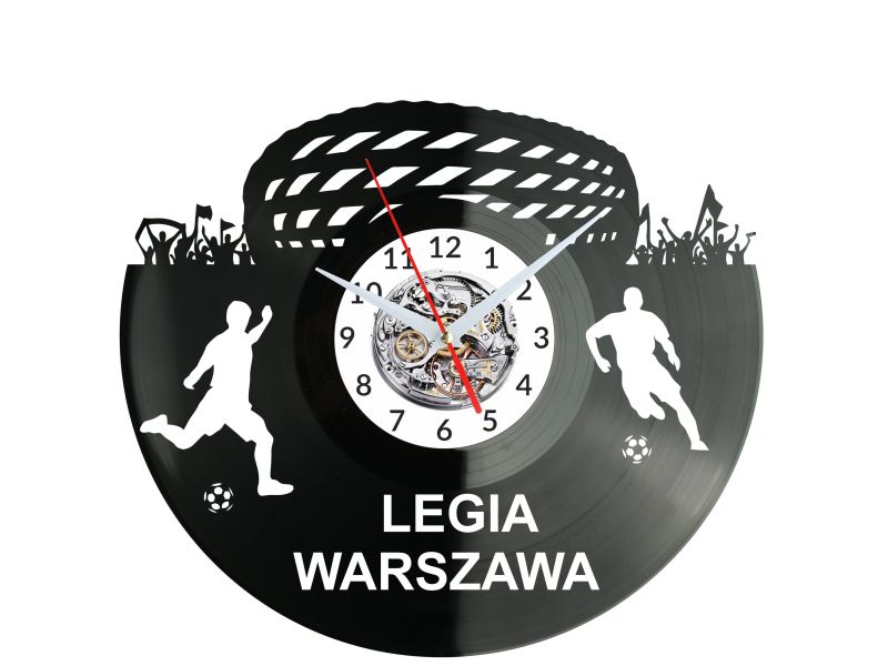 Legia Warszawa Stadion Zegar Ścienny Płyta Winylowa Nowoczesny Dekoracyjny Na Prezent Urodziny