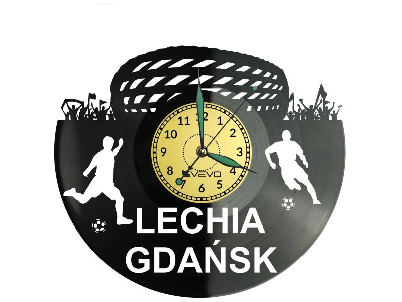 Lechia Gdańsk Stadion Zegar Ścienny Płyta Winylowa Nowoczesny Dekoracyjny Na Prezent Urodziny