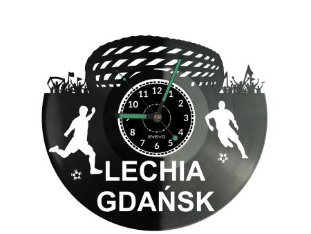 Lechia Gdańsk Stadion Zegar Ścienny Płyta Winylowa Nowoczesny Dekoracyjny Na Prezent Urodziny