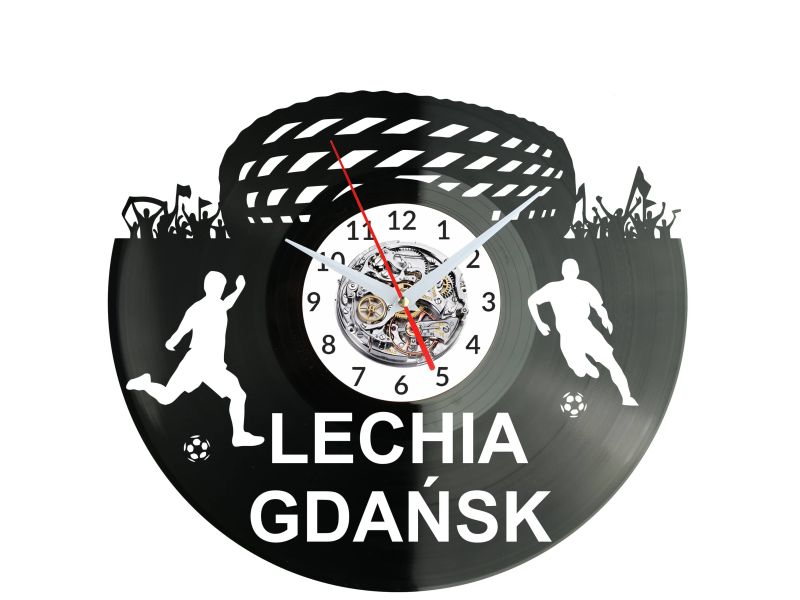 Lechia Gdańsk Stadion Zegar Ścienny Płyta Winylowa Nowoczesny Dekoracyjny Na Prezent Urodziny