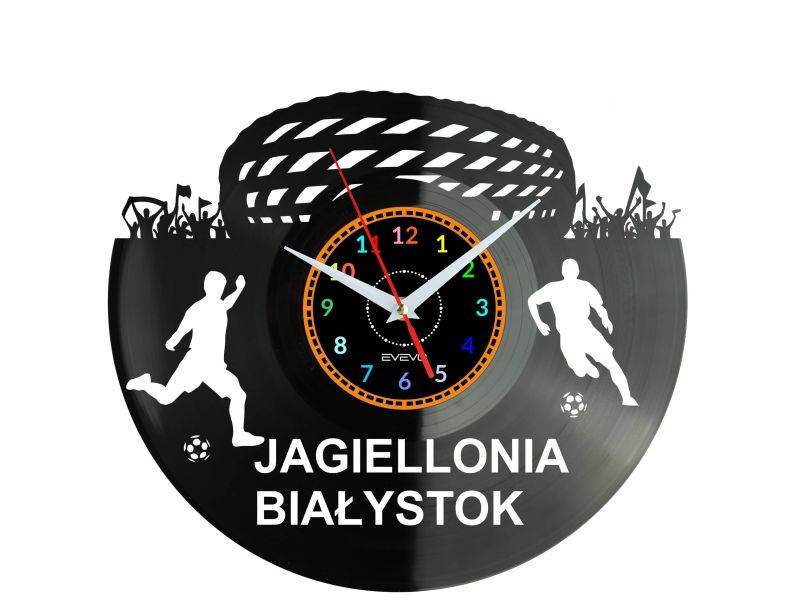 Jagiellona Białystok Stadion Zegar Ścienny Płyta Winylowa Nowoczesny Dekoracyjny Na Prezent Urodziny