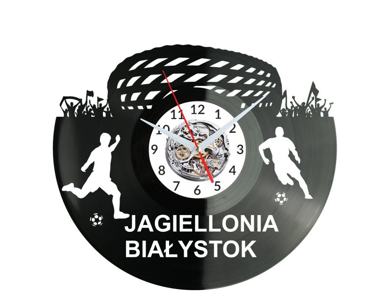 Jagiellona Białystok Stadion Zegar Ścienny Płyta Winylowa Nowoczesny Dekoracyjny Na Prezent Urodziny