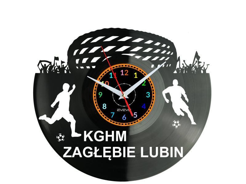 KGHM Zagłębie Lubin Stadion Zegar Ścienny Płyta Winylowa Nowoczesny Dekoracyjny Na Prezent Urodziny