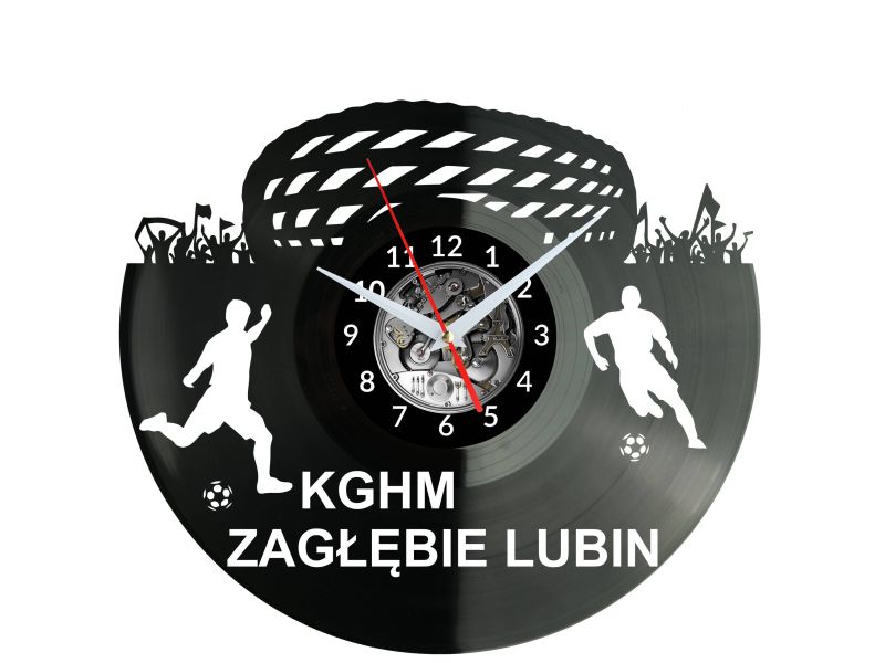 KGHM Zagłębie Lubin Stadion Zegar Ścienny Płyta Winylowa Nowoczesny Dekoracyjny Na Prezent Urodziny