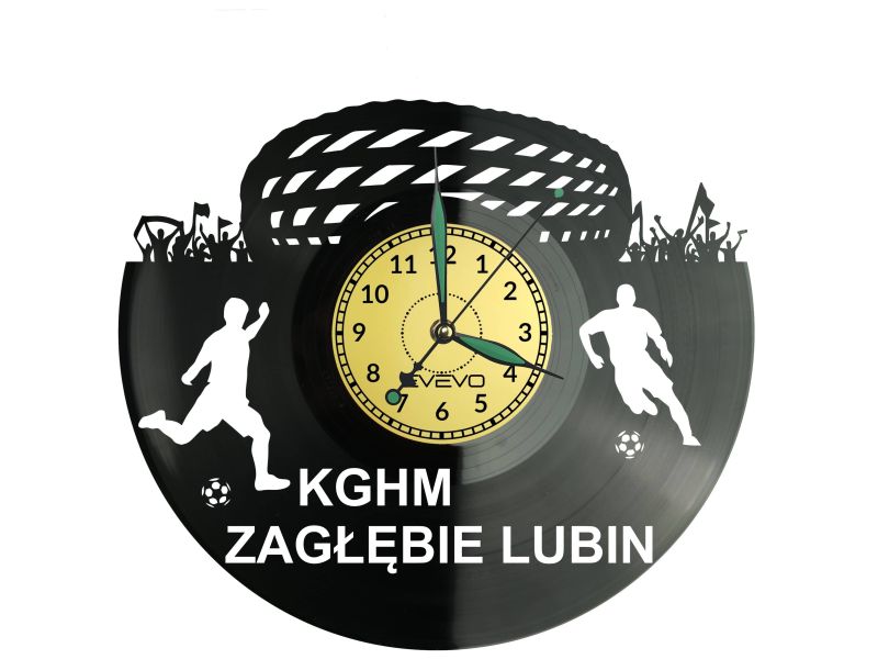 KGHM Zagłębie Lubin Stadion Zegar Ścienny Płyta Winylowa Nowoczesny Dekoracyjny Na Prezent Urodziny