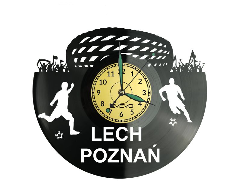 Lech Poznań Stadion Zegar Ścienny Płyta Winylowa Nowoczesny Dekoracyjny Na Prezent Urodziny