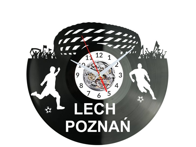 Lech Poznań Stadion Zegar Ścienny Płyta Winylowa Nowoczesny Dekoracyjny Na Prezent Urodziny