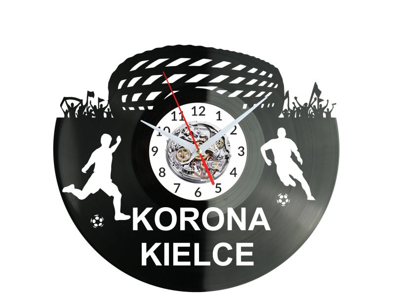 Korona Kielce Stadion Zegar Ścienny Płyta Winylowa Nowoczesny Dekoracyjny Na Prezent Urodziny