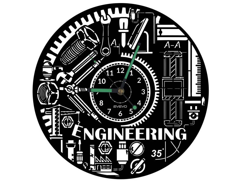 Engineering Zegar Ścienny Płyta Winylowa Nowoczesny Dekoracyjny Na Prezent Urodziny