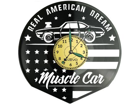 American Muscle Car Zegar Ścienny Płyta Winylowa Nowoczesny Dekoracyjny Na Prezent Urodziny