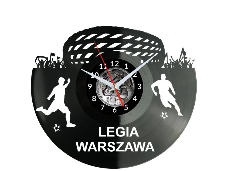 Legia Warszawa Stadion Zegar Ścienny Płyta Winylowa Nowoczesny Dekoracyjny Na Prezent Urodziny