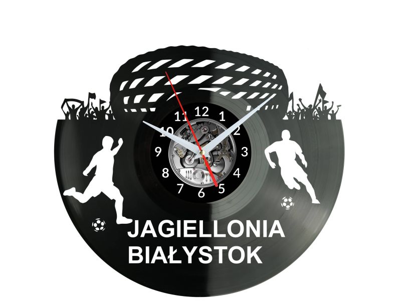 Jagiellona Białystok Stadion Zegar Ścienny Płyta Winylowa Nowoczesny Dekoracyjny Na Prezent Urodziny