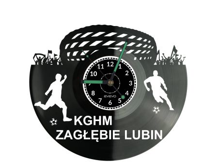 KGHM Zagłębie Lubin Stadion Zegar Ścienny Płyta Winylowa Nowoczesny Dekoracyjny Na Prezent Urodziny