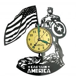 Captain America Zegar Ścienny Płyta Winylowa Nowoczesny Dekoracyjny Na Prezent Urodziny