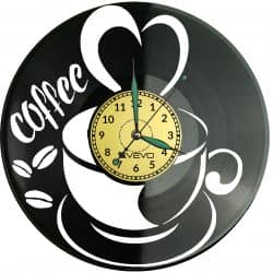 Coffe Zegar Ścienny Płyta Winylowa Nowoczesny Dekoracyjny Na Prezent Urodziny