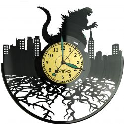 Godzilla Zegar Ścienny Płyta Winylowa Nowoczesny Dekoracyjny Na Prezent Urodziny