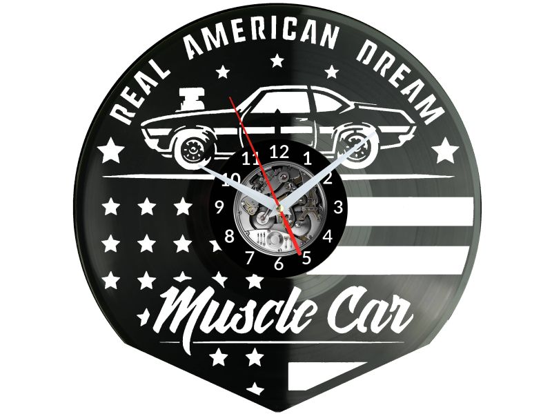 American Muscle Car Zegar Ścienny Płyta Winylowa Nowoczesny Dekoracyjny Na Prezent Urodziny