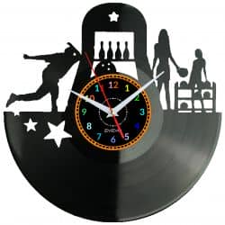 Bowling Kręgle Zegar Ścienny Płyta Winylowa Nowoczesny Dekoracyjny Na Prezent Urodziny
