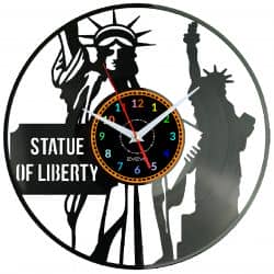 Statua Wolności Zegar Ścienny Płyta Winylowa Nowoczesny Dekoracyjny Na Prezent Urodziny