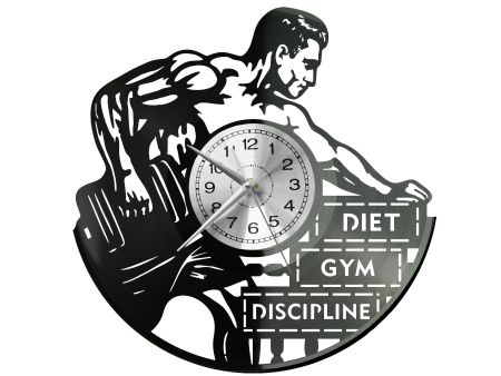 Diet Gym Disciplin Zegar Ścienny Płyta Winylowa Nowoczesny Dekoracyjny Na Prezent Urodziny