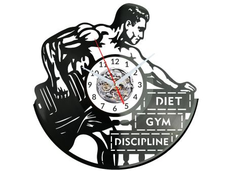 Diet Gym Disciplin Zegar Ścienny Płyta Winylowa Nowoczesny Dekoracyjny Na Prezent Urodziny