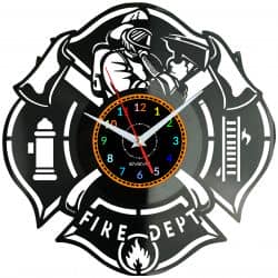 Straż Pożarna Zegar Ścienny Płyta Winylowa Nowoczesny Dekoracyjny Na Prezent Urodziny