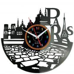 Paris France  Zegar Ścienny Płyta Winylowa Nowoczesny Dekoracyjny Na Prezent Urodziny
