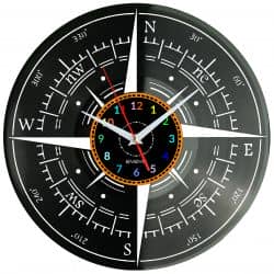 Kompas Zegar Ścienny Płyta Winylowa Nowoczesny Dekoracyjny Na Prezent Urodziny