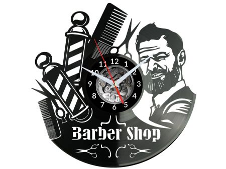 Barber Shop  Zegar Ścienny Płyta Winylowa Nowoczesny Dekoracyjny Na Prezent Urodziny