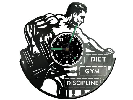 Diet Gym Disciplin Zegar Ścienny Płyta Winylowa Nowoczesny Dekoracyjny Na Prezent Urodziny