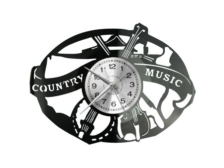 Country Music Zegar Ścienny Płyta Winylowa Nowoczesny Dekoracyjny Na Prezent Urodziny