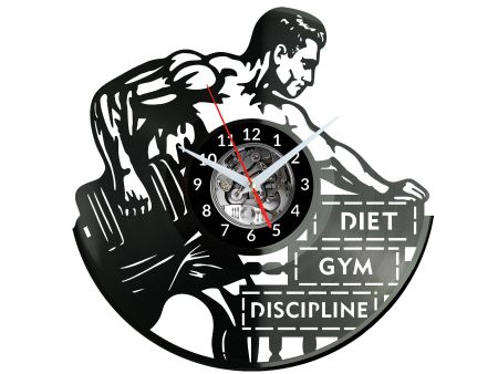 Diet Gym Disciplin Zegar Ścienny Płyta Winylowa Nowoczesny Dekoracyjny Na Prezent Urodziny