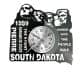 South Dakota Zegar Ścienny Płyta Winylowa Nowoczesny Dekoracyjny Na Prezent Urodziny