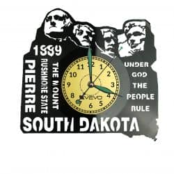 South Dakota Zegar Ścienny Płyta Winylowa Nowoczesny Dekoracyjny Na Prezent Urodziny