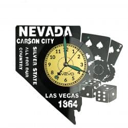 Nevada Stan USA Zegar Ścienny Płyta Winylowa Nowoczesny Dekoracyjny Na Prezent Urodziny
