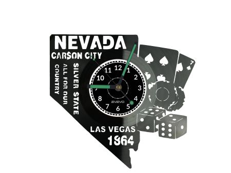 Nevada Stan USA Zegar Ścienny Płyta Winylowa Nowoczesny Dekoracyjny Na Prezent Urodziny